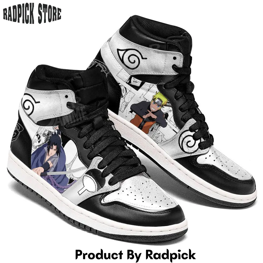 Uzumaki vs sasuke uchiha air jordan high top sneakers custom anime shoes  rp0354622